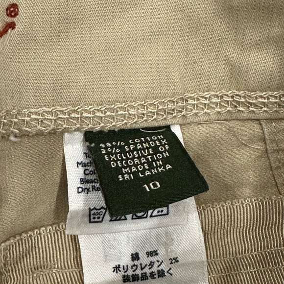 Women's Eddie Bauer 10 Medium Capri Pants Chino Khakis Twill Stretch Khaki NWOT - Picture 9 of 12